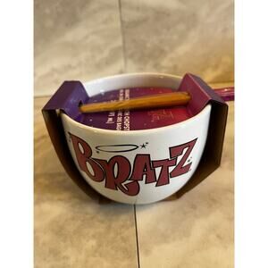 "BRATZ" Ramen Pasta Noodles 20oz Ceramic Bowl + BRATZ Chopsticks /Dish mic safe